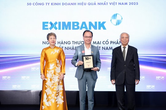 Eximbank được vinh danh top 50 công ty kinh doanh hiệu quả nhất Việt Nam 2025