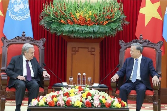 Tổng Bí thư Tô Lâm tiếp Tổng Thư ký Liên hợp quốc Antonio Guterres