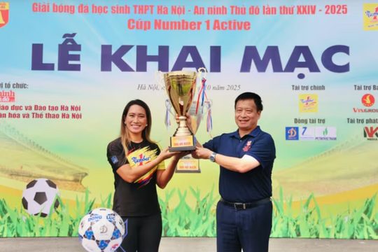 Giải bóng đá học sinh THPT Hà Nội - An ninh Thủ đô 2025 chính thức khai mạc