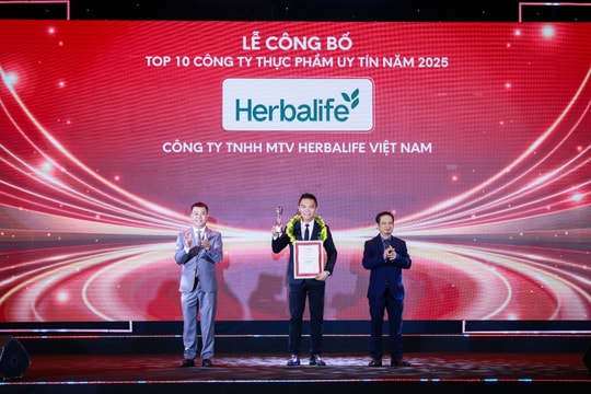 Herbalife Việt Nam được vinh danh Top 10 Công ty Thực phẩm Uy tín lần thứ năm liên tiếp
