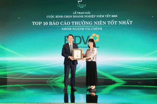 BIDV lần thứ 3 liên tiếp nhận giải Báo cáo thường niên tốt nhất