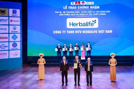 Herbalife Việt Nam đạt giải thưởng “Thương hiệu, nhãn hiệu uy tín hàng đầu Việt Nam” 2025