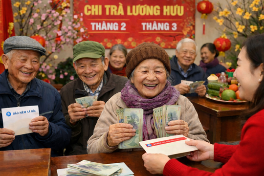 Lương hưu và trợ cấp bảo hiểm xã hội sẽ được chi trả gộp trước Tết nguyên đán
