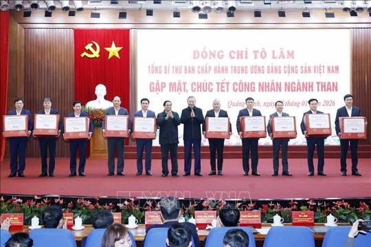 Tổng Bí thư Tô Lâm gặp mặt, chúc Tết công nhân ngành Than tại Quảng Ninh