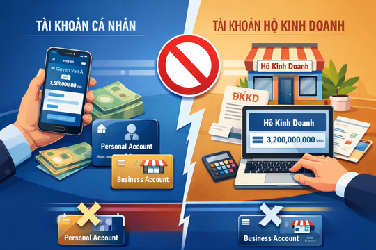 Hết tháng này, hộ kinh doanh phải tách riêng tài khoản cho hoạt động kinh doanh