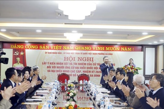 Tổng Bí thư dự Hội nghị lấy ý kiến cử tri nơi cư trú đối với người ứng cử đại biểu Quốc hội khóa XVI