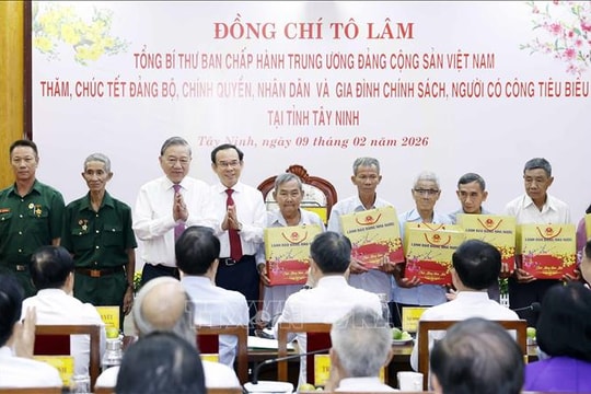 Tổng Bí thư Tô Lâm chúc Tết Đảng bộ, chính quyền, nhân dân Tây Ninh