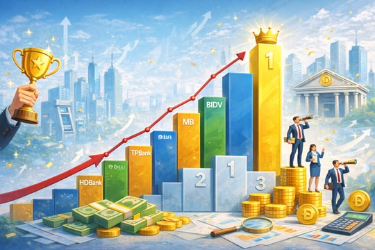 Top 10 ngân hàng lãi dịch vụ cao nhất 2025: Các ông lớn biến động thứ hạng