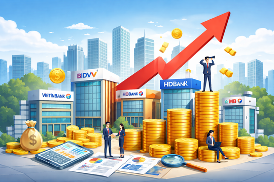 10 ngân hàng thu nhập ngoài lãi lớn nhất 2025: Thứ hạng xáo trộn, một nhà băng tăng vọt 5 bậc