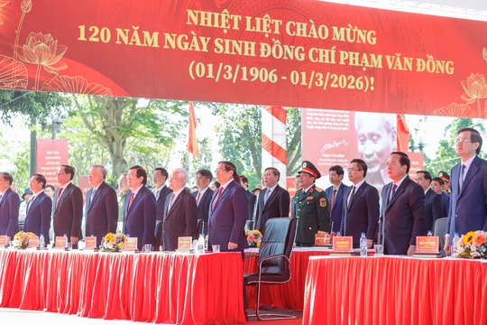Thủ tướng Phạm Minh Chính dự lễ kỷ niệm 120 năm Ngày sinh Thủ tướng Phạm Văn Đồng