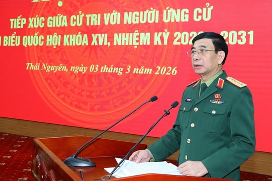 Đại tướng Phan Văn Giang tiếp xúc cử tri tại tỉnh Thái Nguyên