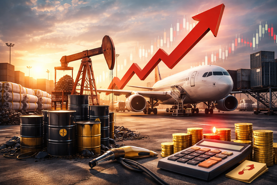 Giá dầu tăng 30-40% có thể đẩy ngành hàng không vào nguy cơ thua lỗ