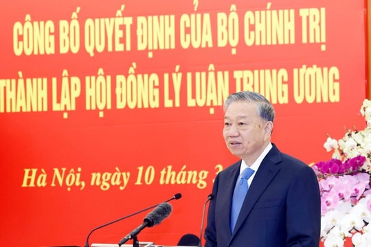 Tổng Bí thư Tô Lâm chủ trì Hội nghị công bố thành lập Hội đồng Lý luận Trung ương nhiệm kỳ 2026-2031