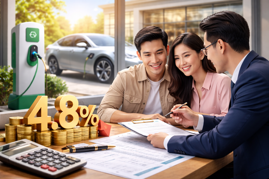 Ngân hàng tung gói vay mua xe điện lãi suất thấp, chỉ hơn 4%/năm