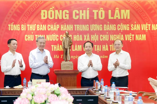 Tổng Bí thư, Chủ tịch nước Tô Lâm: Hà Tĩnh khơi dậy khát vọng phát triển, quyết tâm đạt mục tiêu tăng trưởng nhanh, bền vững