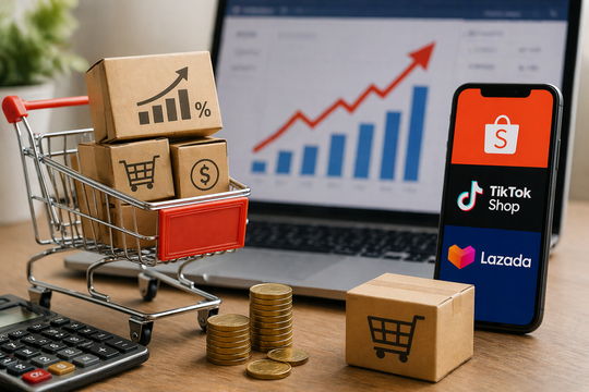 Phí sàn Shopee, TikTok Shop leo thang: Gánh nặng đè lên vai nhà bán hàng