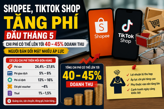 Phí sàn thương mại điện tử tăng, người bán Shopee và TikTok Shop gặp khó