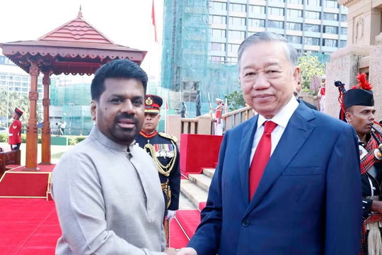 Lễ đón trọng thể Tổng Bí thư, Chủ tịch nước Tô Lâm thăm cấp Nhà nước Sri Lanka