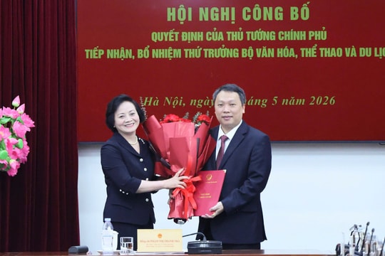 Phó Thủ tướng Phạm Thị Thanh Trà trao quyết định bổ nhiệm ông Nguyễn Huy Dũng giữ chức Thứ trưởng Bộ VHTT&DL