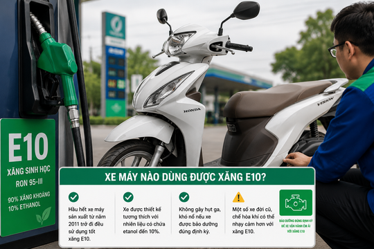 Xe máy nào dùng được xăng E10: Liệu có bị hụt ga, khó nổ?