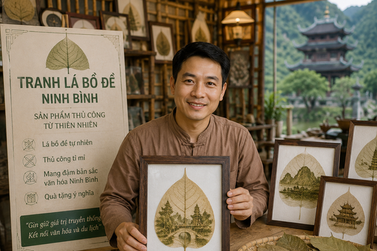 Khởi nghiệp từ nghề làm tranh lá bồ đề: Người đàn ông Ninh Bình đưa sản phẩm thủ công lên thị trường du lịch