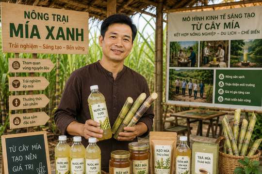 Khởi nghiệp từ cây mía, người đàn ông 40 tuổi theo đuổi mô hình “một cây - nhiều giá trị”