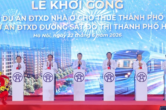 Thủ tướng dự lễ khởi công 5 tuyến đường sắt, 3 dự án nhà ở cho thuê tại Hà Nội