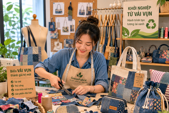 Khởi nghiệp từ vải vụn: Cô gái trẻ biến phế liệu may mặc thành thương hiệu thời trang xanh