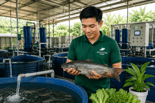Khởi nghiệp từ công nghệ nuôi cá tuần hoàn, chàng trai An Giang tạo mô hình gần như không phải thay nước