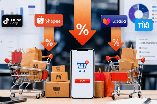 Các sàn thương mại điện tử bước vào cuộc đua giảm phí